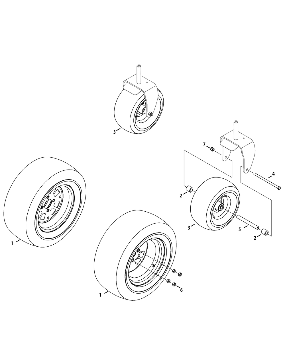 Wheels Diagram and Parts List for Z-FORCES48 (53BH5FJB-53BH5FJB050)(2012) Cub Cadet Lawn Tractor